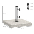 Base Outsunny for garden umbrella 25kg for Ã˜32mm poles, Ã˜38mm and Ã˜48mm, in granite and stainless steel, 38x38x38 cm, gray - Borgè