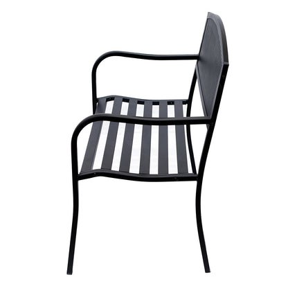 Outsunny Outdoor bench in steel, black, 127x60x85cm - Borgè