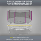 SportNow protection network for 6 -pole trampolines with hinged entrance, in PE, Ã˜366x180 cm, black and pink - Borgè