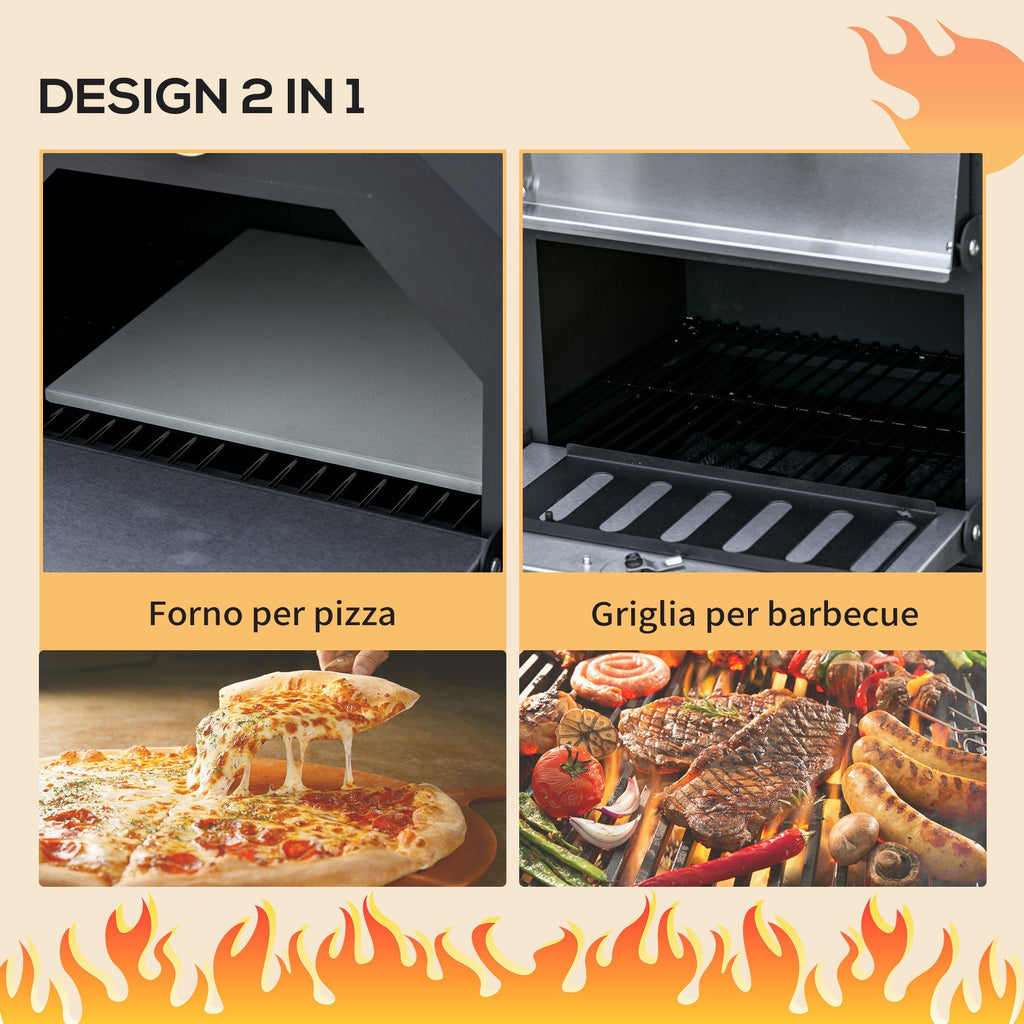 Black Outdoor Pizza Charcoal Oven - Borge' Group Limited