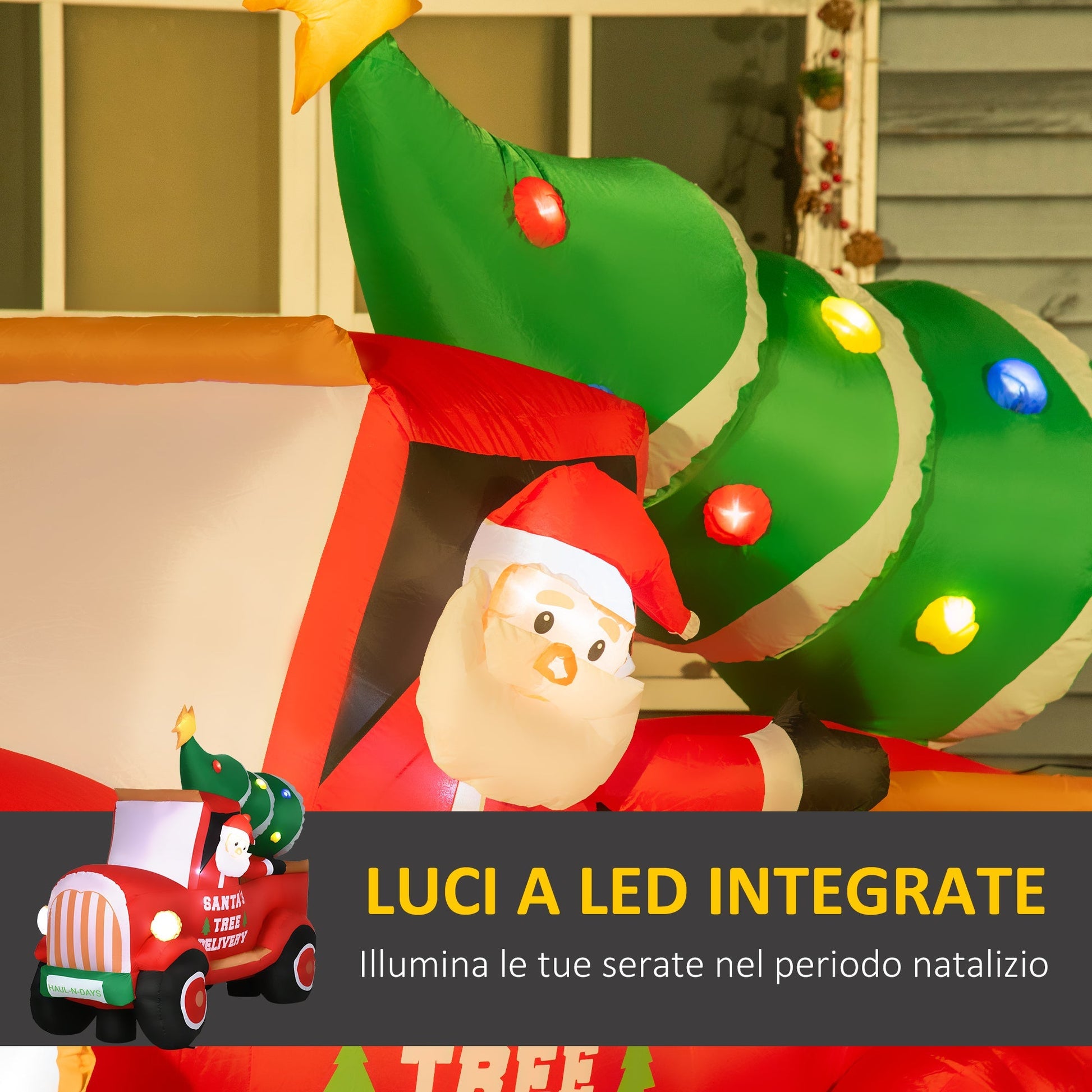 Inflatable Gigantic Santa Claus Tree Delivery with LED lights - Borgè