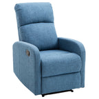 Homcom Relaxable Relaxing Manual Armchair With Bring 125kg Blue Fabric 66 Ã— 83 Ã— 107cm - Borgè