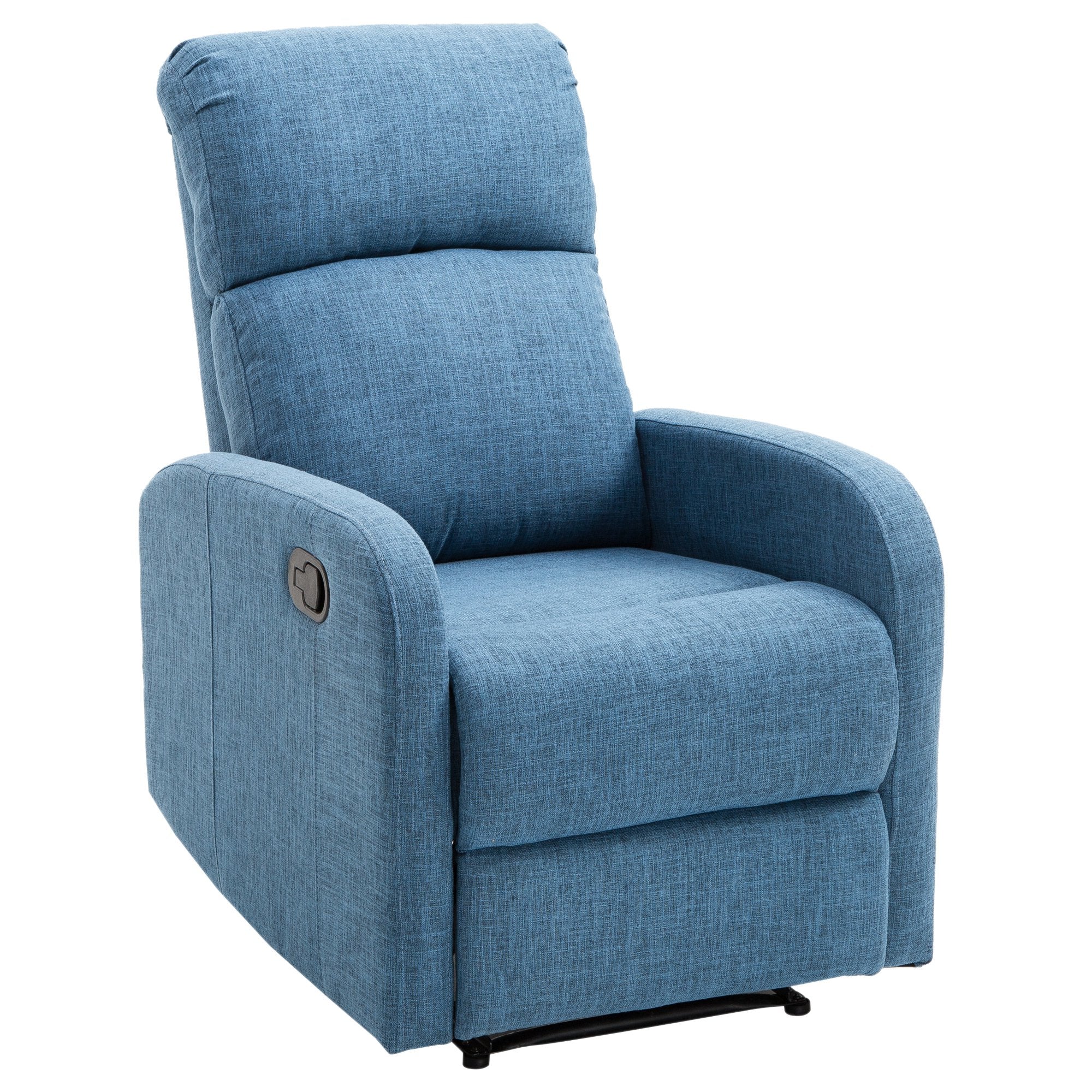 Homcom Relaxable Relaxing Manual Armchair With Bring 125kg Blue Fabric 66 Ã— 83 Ã— 107cm - Borgè
