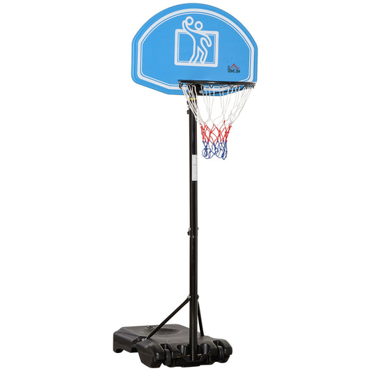 basketball basketball with adjustable height 195-245cm, base with wheels and scoreboard, blue - Borgè