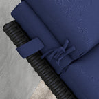 Outsunny cushion for deck chairs and sunbed bed with fixing laces, dark blue - Borgè