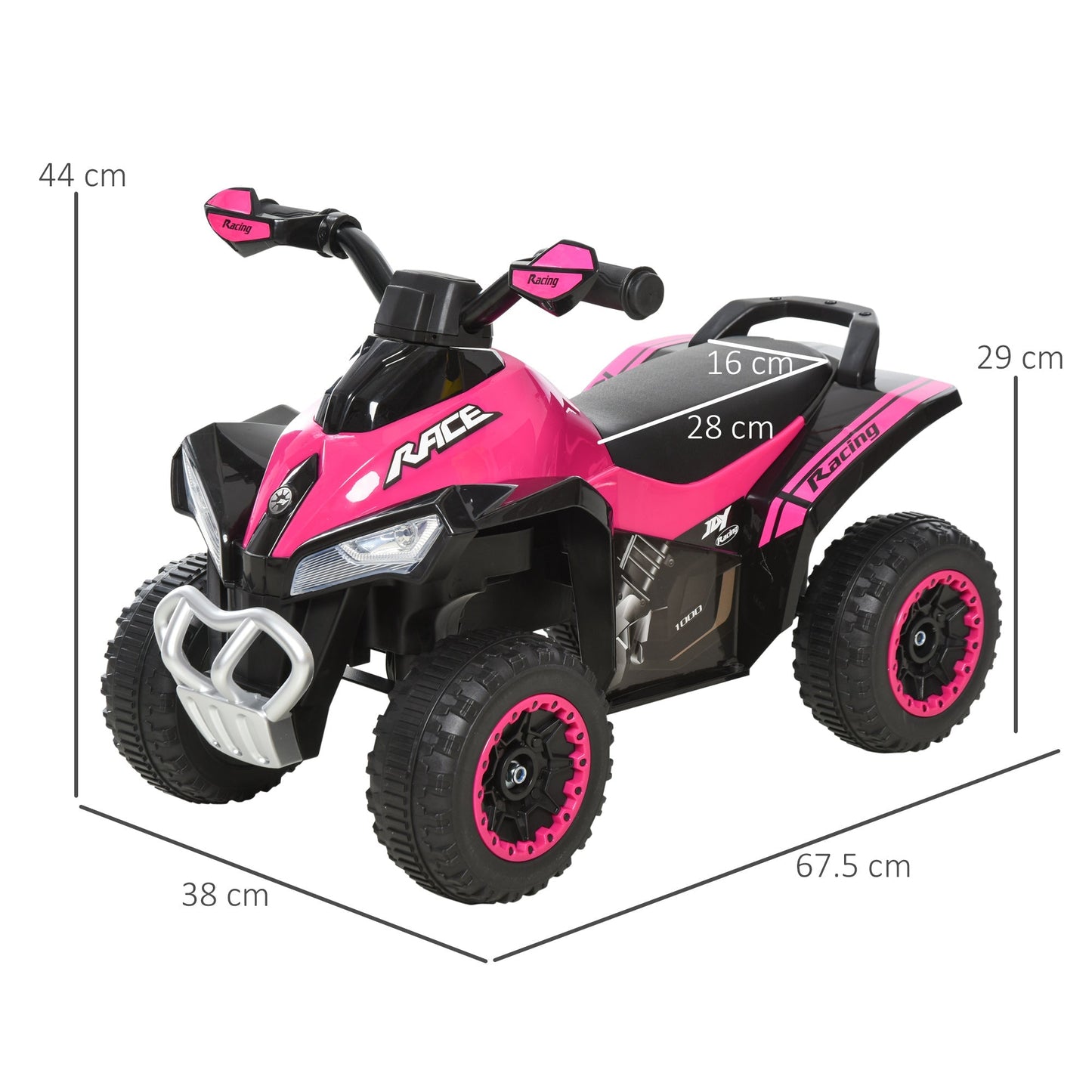 Quad for children riding hard with lights and sounds, 18-36 months - Borgè