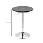 Round bar table with swivel floor, adjustable height with gas leverage and base - black - Borgè