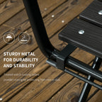 SMOKY GREY | 3 Piece Garden Set with 2 Folding Chairs and Table in Steel and HDPE, Dark Grey - Borge' Group Limited