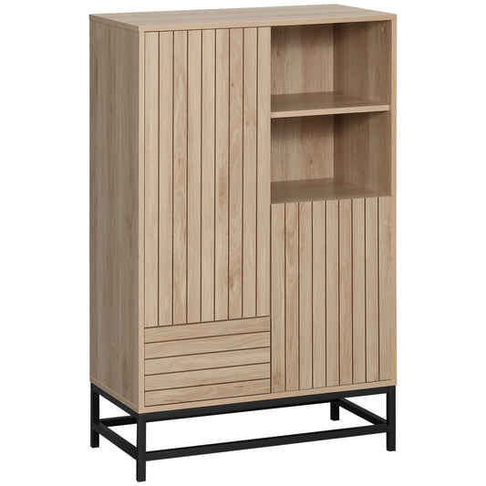 Modern Living Room Coating Cobbing Cabinet, 2 lockers and 2 open shelves, 75x40x120 cm