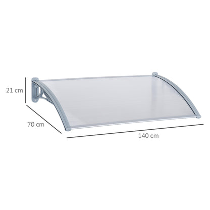 Outsunny shelter ceiling in resistant alveolar pvc and aluminum, 140x70x21cm - Borgè