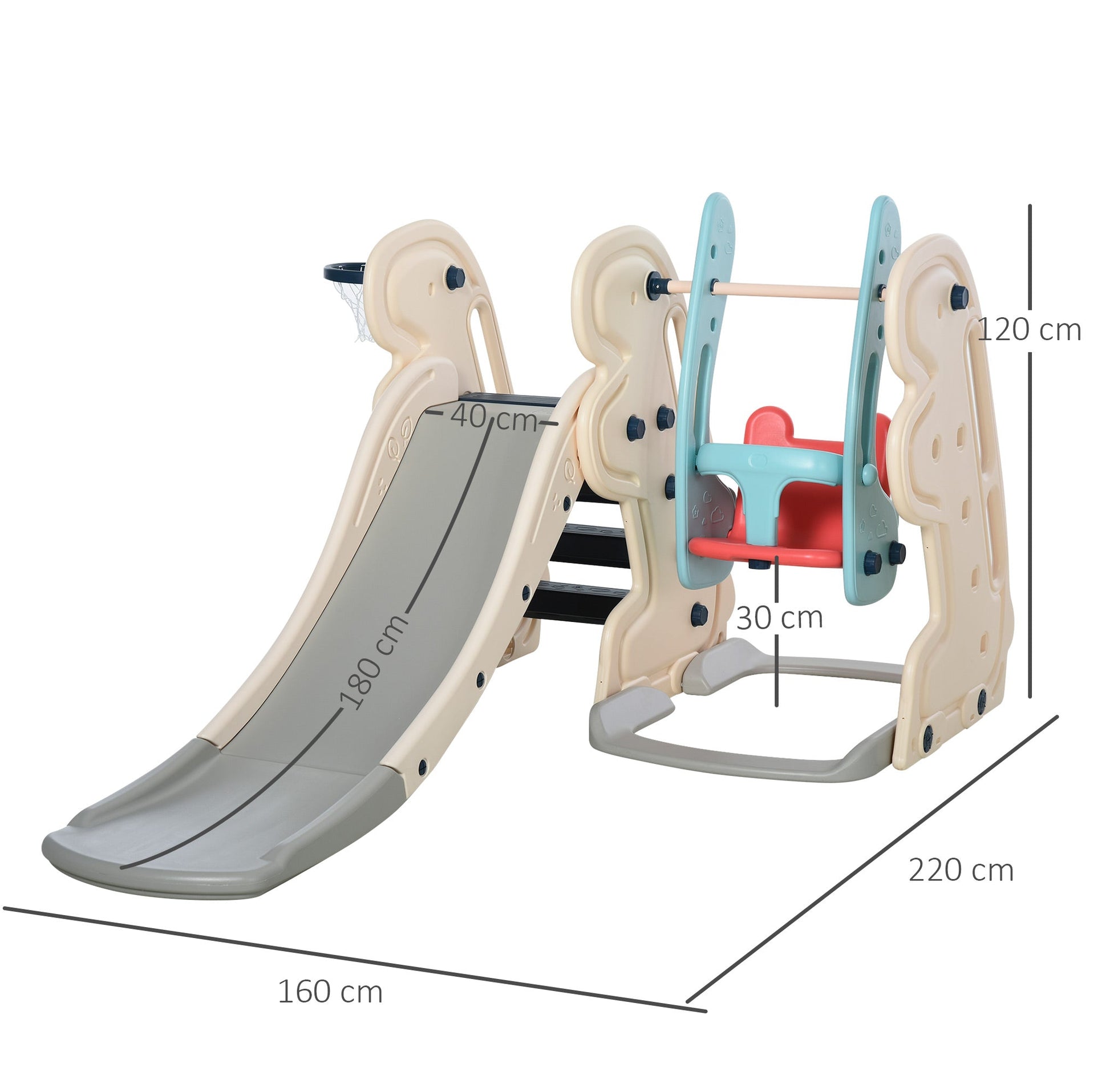 slide for garden or bedroom children with swing chain - Borgè