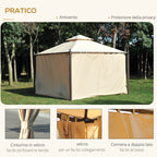 CAMI | 3x3m Beige Garden Gazebo - Borge' Group Limited