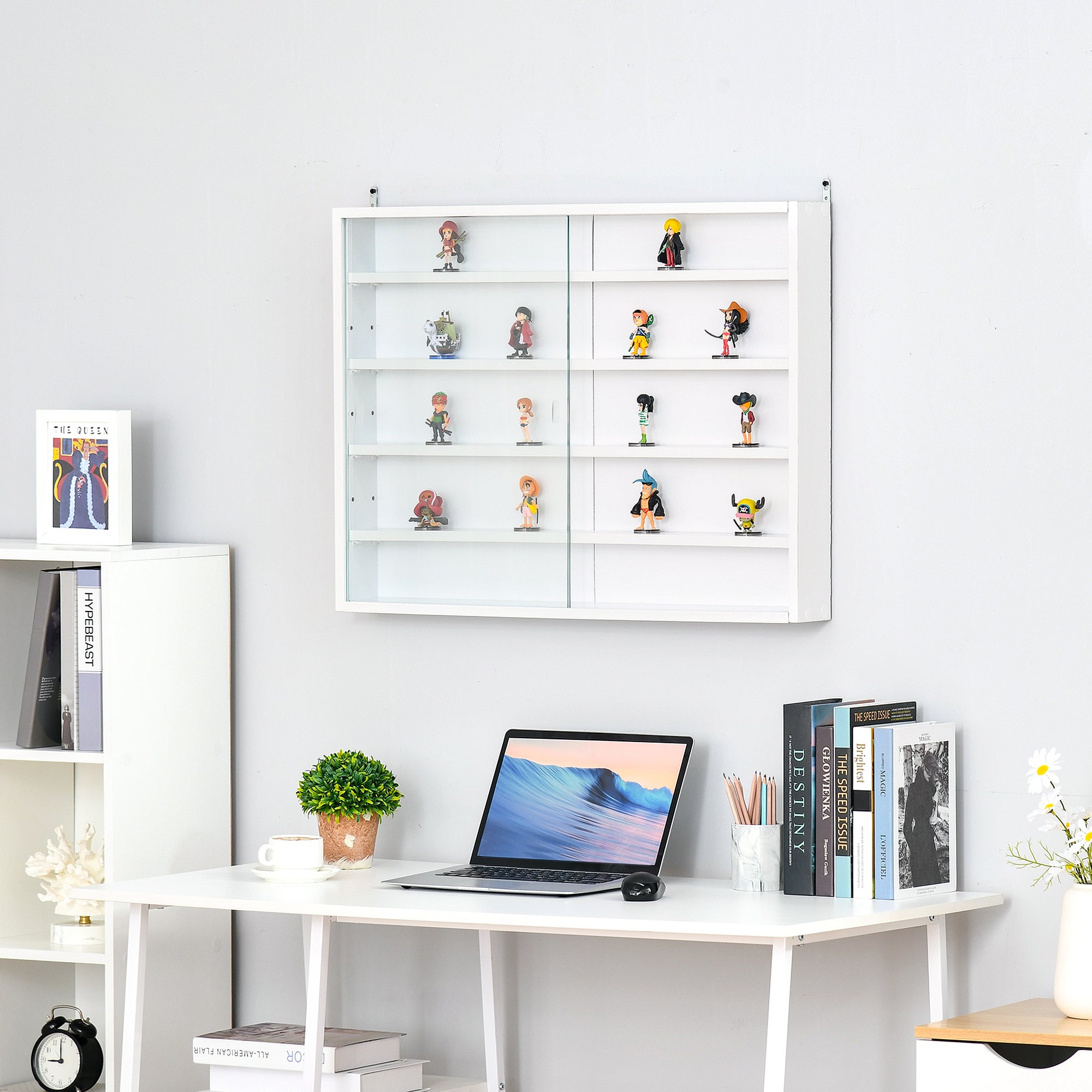 Display Wall Unit with adjustable shelves - White - Borgè