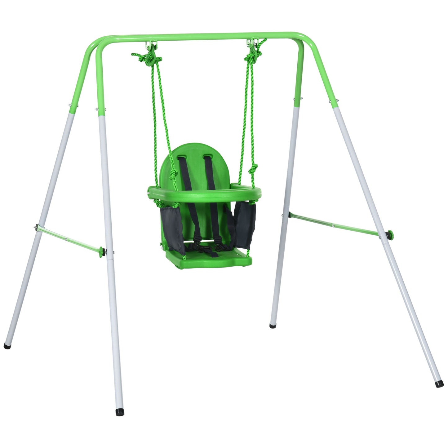 Outsunny swing for children 6-36 months from garden and steel lounge and PE, 122x146x122 cm, green - Borgè