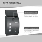 Ricurva Case in galvanized steel with 3 cracks and 2 safety keys 45x10x32 cm, Grey - Borgè