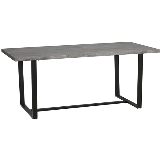 Industrial Chic: Rectangular Dining Table for 8, 180x90x75cm, Grey and Black - Borgè