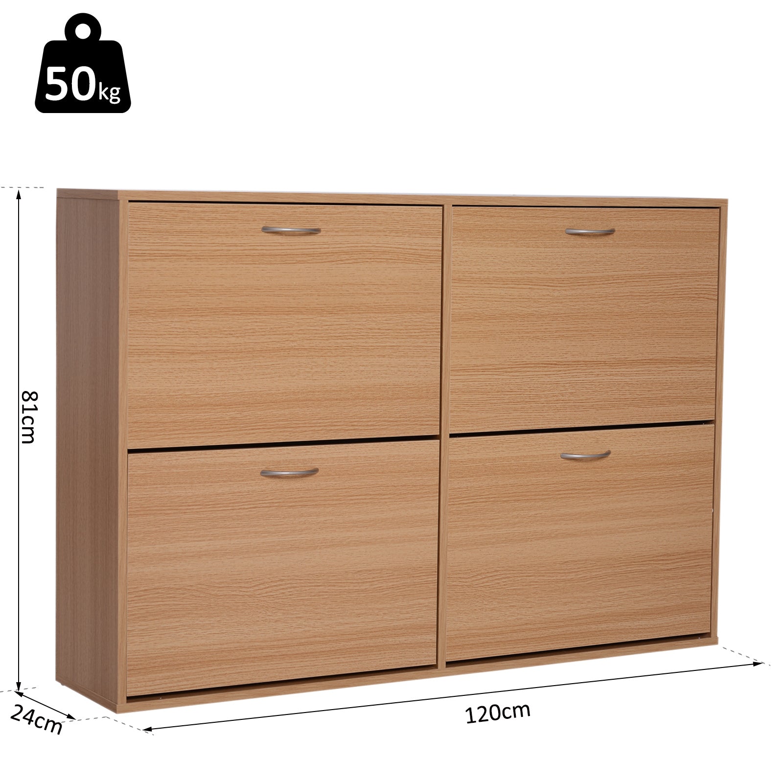 Scarpper SafeSpace capacity 24 pairs entrance and wooden bedroom 120x24x81cm - Borgè