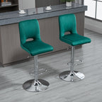 set 2 adjustable and swivel height stools in fabric - green - Borgè