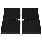 4 -piece umbrella base for umbrella filled with water or sand and connection hooks, black - Borgè