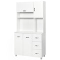 Homcom Modern Kitchen Credenza with drawers, cabinets and open shelves, 100x39.5x183.5cm, white - Borgè
