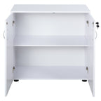 Homcom Multiuse office cabinet with lock - white - Borgè