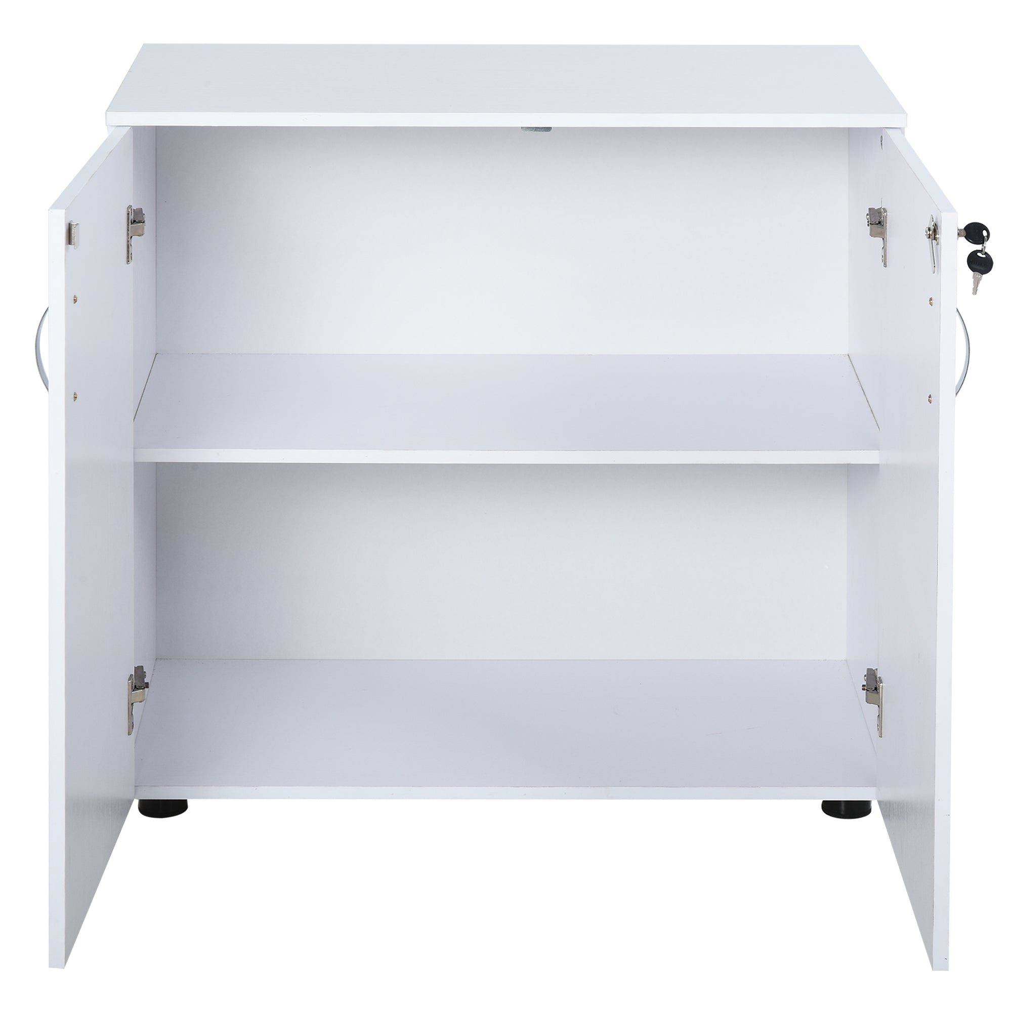 Homcom Multiuse office cabinet with lock - white - Borgè