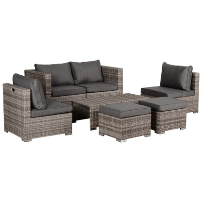 Outsunny garden living room in pe rattan 8 pieces with Grey aluminum structure - Borgè