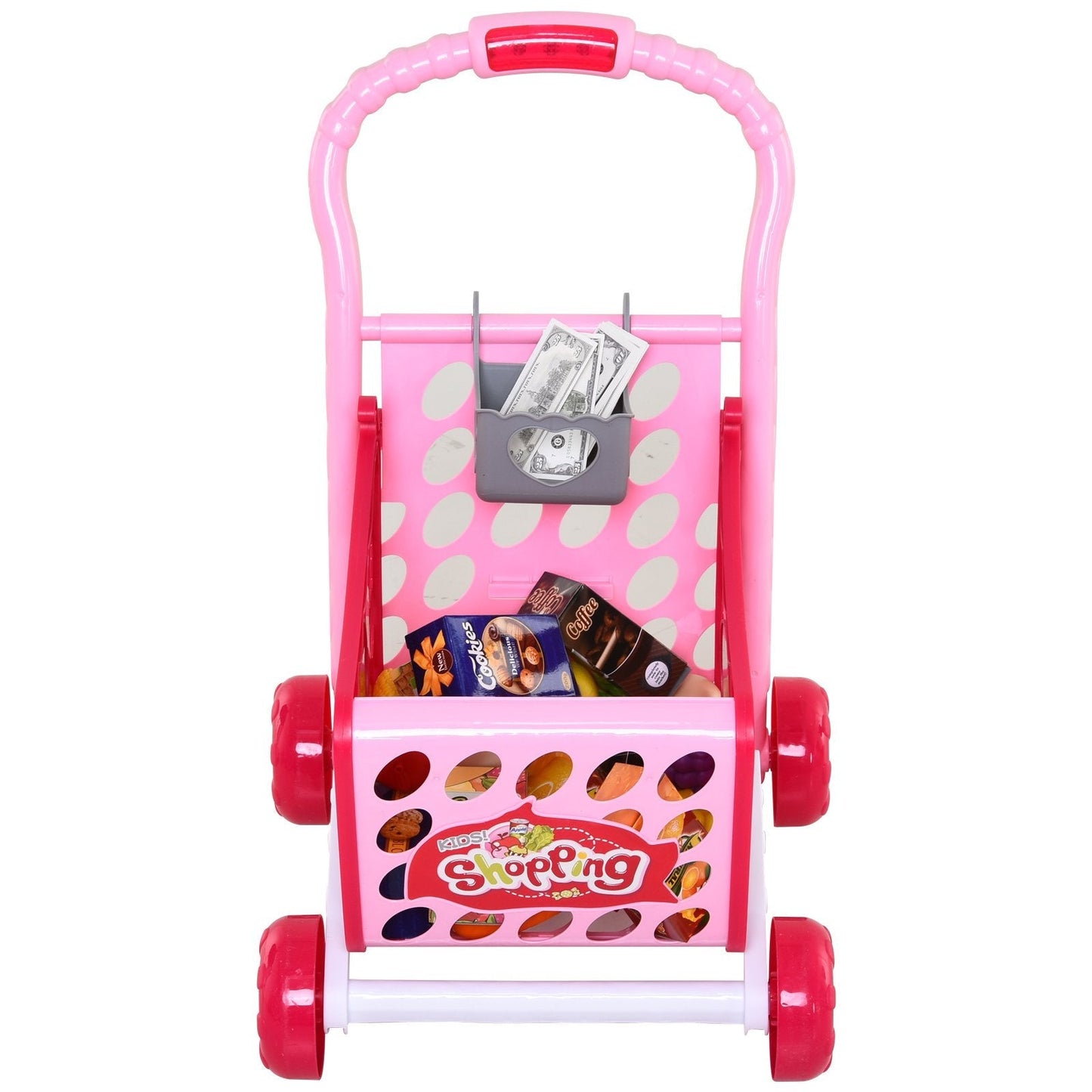 Toy Cart In Three Mode for Children +3 Years With 38 Accessories included, Funny Sounds and Lights, Rosa - Borgè