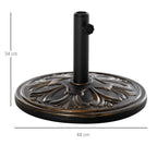 Round Umbrella Base Ø48x34 cm in 13kg Plastic for Ø35/38/48 mm Poles, Bronze - Borge' Group Limited