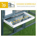 Wooden Rabbit and Pet Cage 2 Tier Fir Double Door 140x65x100cm Green and White - Borge' Group Limited