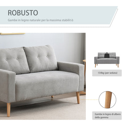 SOFIA | Grey 2 Seater Sofa Modern design with quilted back - Borgè