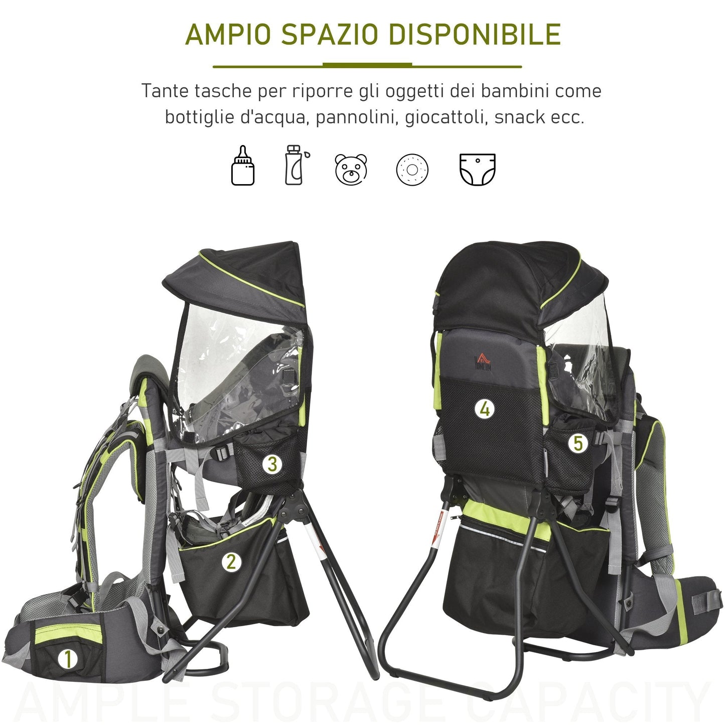 Baby Baby Baby For Folding Trekking and Waterproof Green