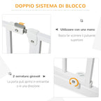 PAWHUT Safety gate for extendable dogs from 75-145cm, in steel and ABS - Borgè