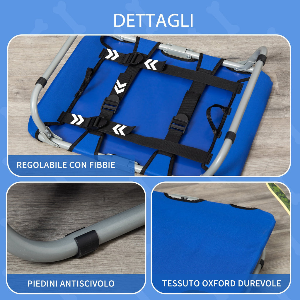 Raised and Foldable Dog Bed for Indoor and Outdoor Use, 59x46x15 cm, Blue - Borge' Group Limited