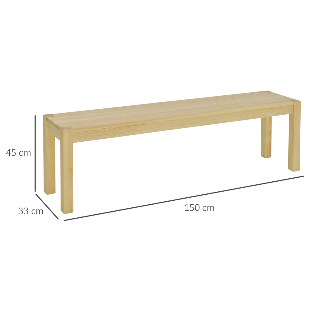 Pino wooden kitchen bench for 3 people, 150LX33x45cm, wooden color - Borgè