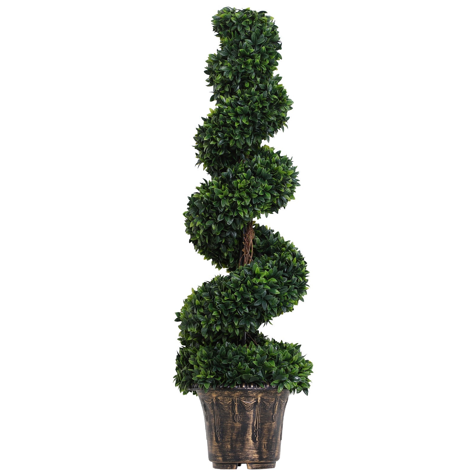 Outsunny artificial spiral water plan (Ñ„32cm x 120cm), decorative green for interiors and outdoors, with vase included - Borgè