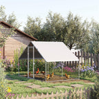 Garden chicken coop with galvanized frame, waterproof coverage and hexagonal network, 3x2x2m, silver - Borge' Group Limited