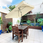 2x2m Outdoor Umbrella with Square Canopy, Adjustable and Portable Structure, Cream - Borge' Group Limited