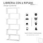 Homdom Modern Design Library White shelf, 80x23x192cm - Borgè