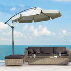 Garden Umbrella with Metal and Polyester Arm and Crank Opening, Ø2.7x2.7 m, Beige - Borge' Group Limited