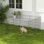 Pawhut fence for dogs and puppies, 8 -piece animal boxes in iron wire, 76 x 61cm black - Borgè