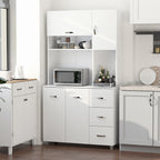 Homcom Modern Kitchen Credenza with drawers, cabinets and open shelves, 100x39.5x183.5cm, white - Borgè