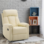 Ergonomic padded Relaxable Relaxable Armchair With SimilPel Poglipies 80 x 97 x 107cm Cream - Borgè