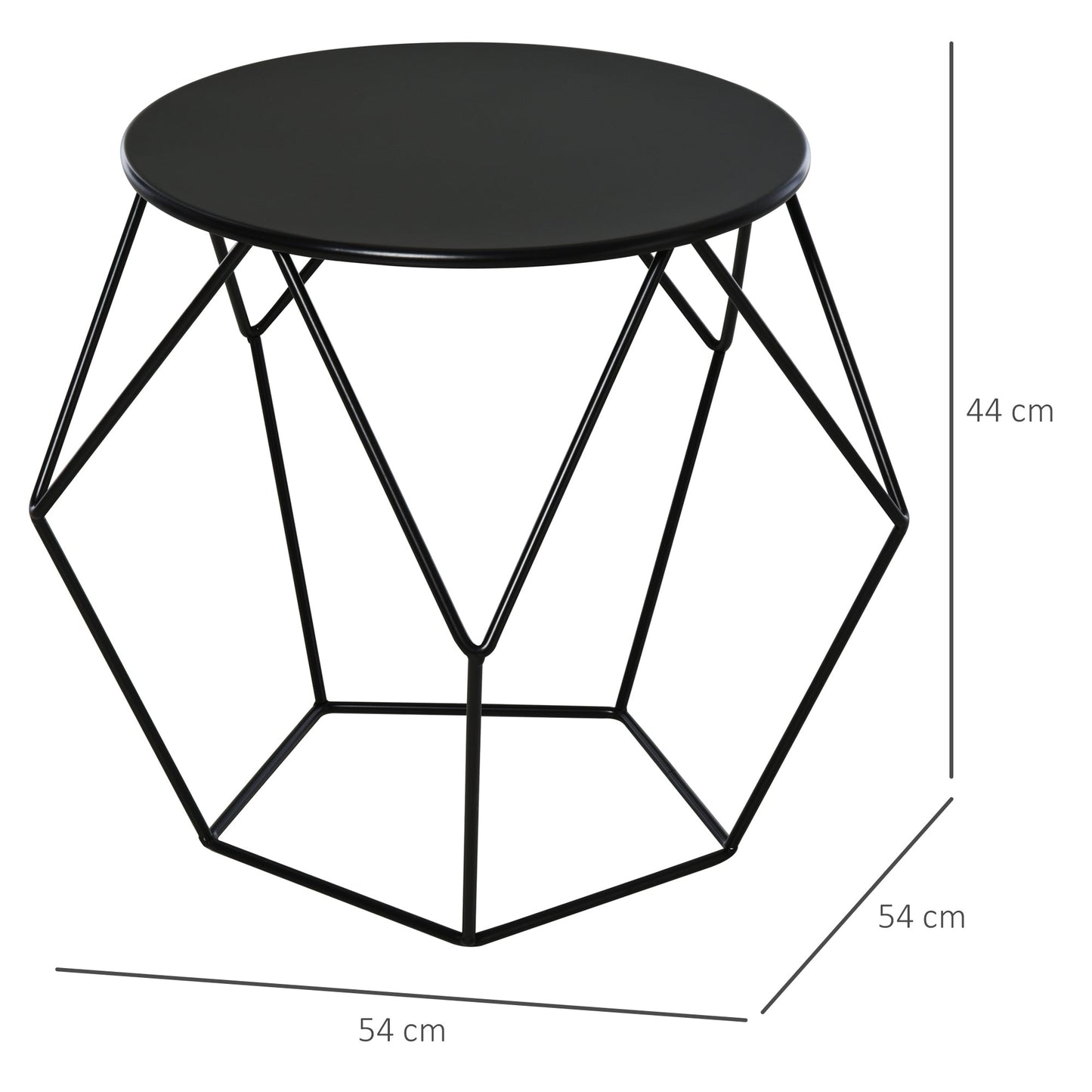 Homcom coffee coffee table Nordic Design Design Minimalist Geometric Floor, Steel, 54x54x44cm - Borgè