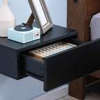 Homcom Set 2 Modern suspended bedside tables in bedroom, 40x30x15cm, black - Borgè