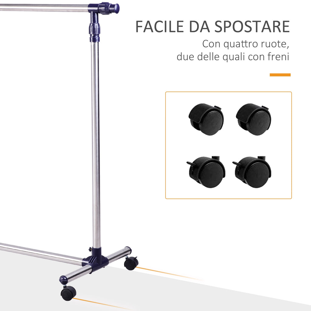 spreader hanger in adjustable width and height with stainless steel wheels 160 x 170cm - Borgè