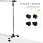 spreader hanger in adjustable width and height with stainless steel wheels 160 x 170cm - Borgè