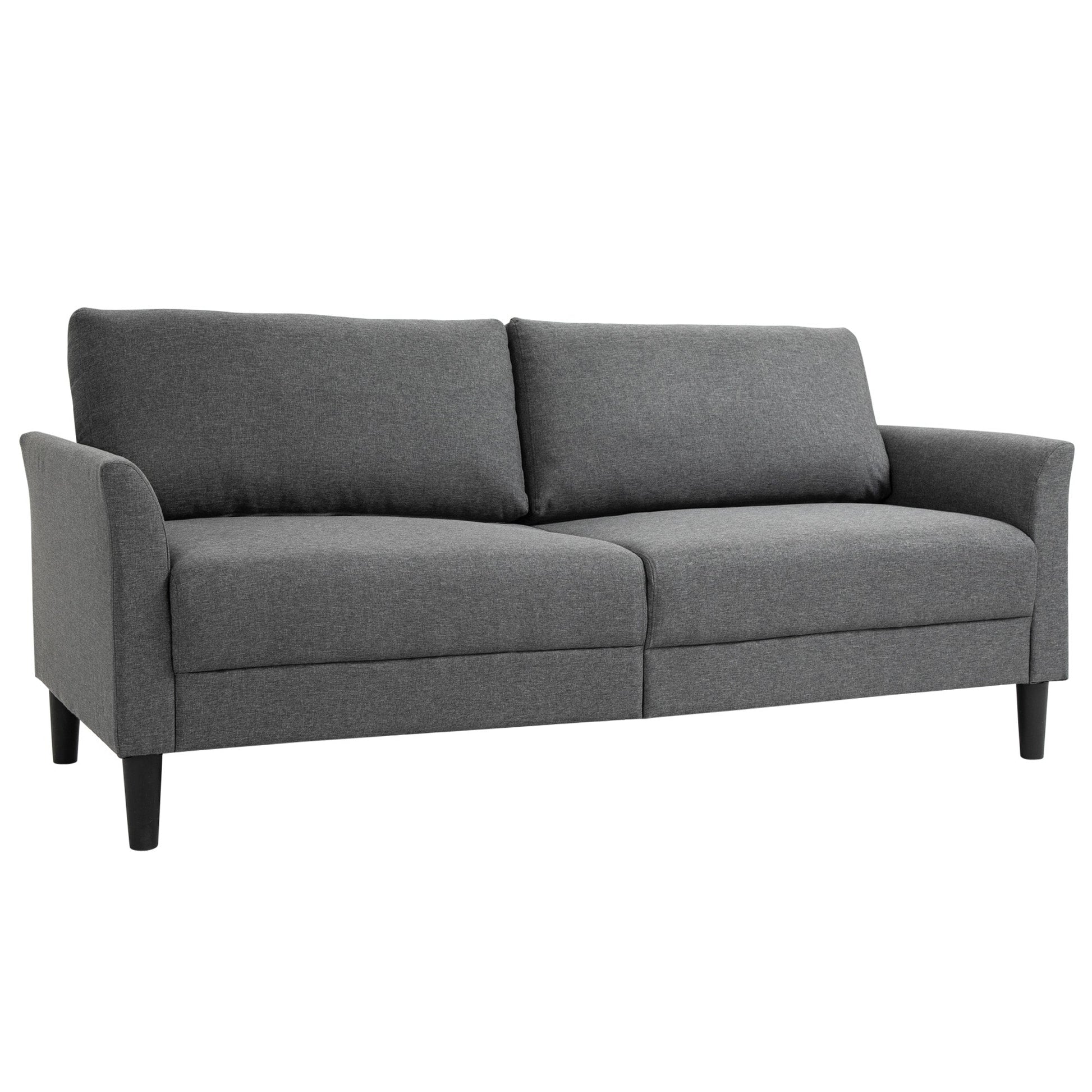 Grey Linen Effect 2 Seater Sofa ( 191x79x87cm ) - Borgè