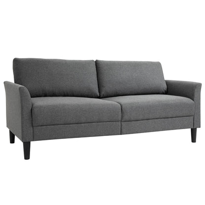 Grey Linen Effect 2 Seater Sofa ( 191x79x87cm ) - Borgè