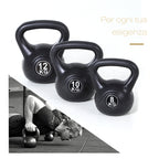 Kettlebell 10kg for Sports and Fitness with Flat Base and Handle, Kettlebell Weights in Plastic and Sand, 25x19x28 cm, Black - Borge' Group Limited